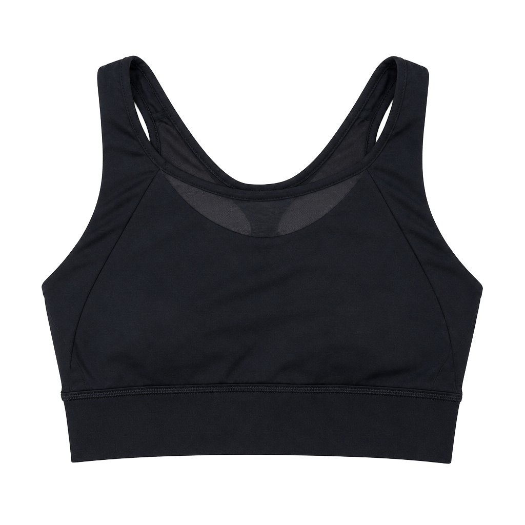 Lululemon Sports Bra Size 6 Black Mesh Panel Hook and Eye Closure 1