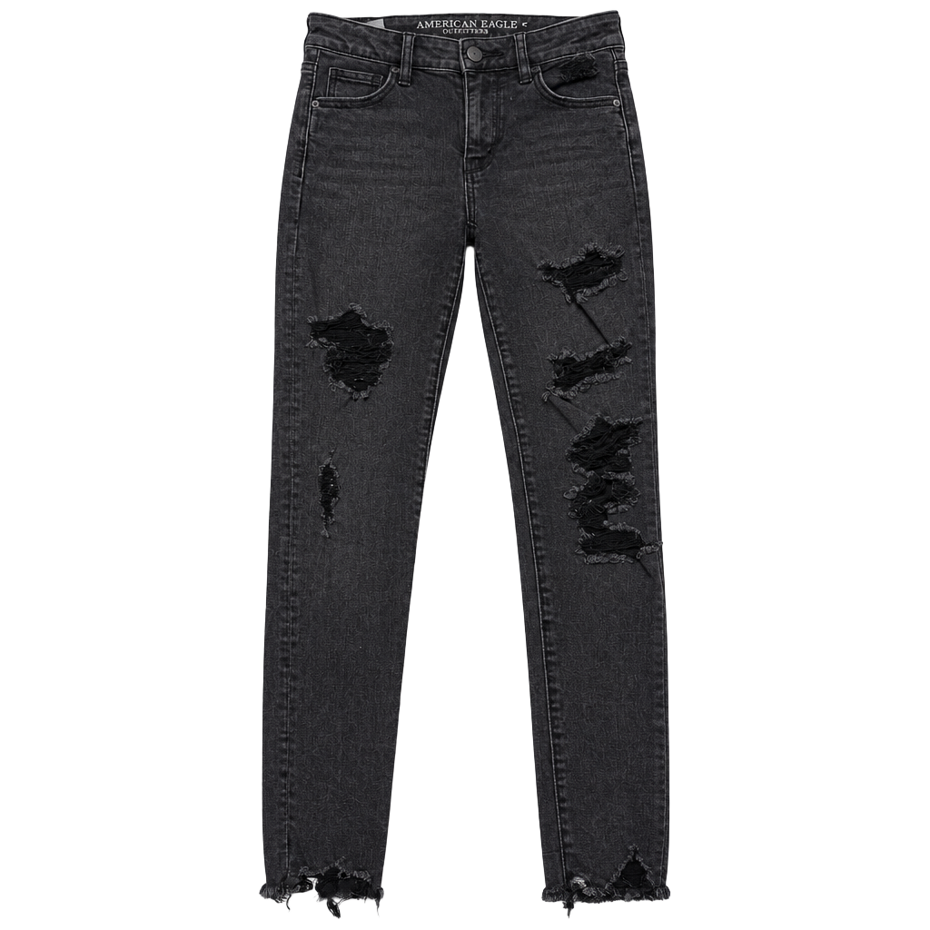 American Eagle Super Stretch X Hi Rise Jegging Size 4 Black 1