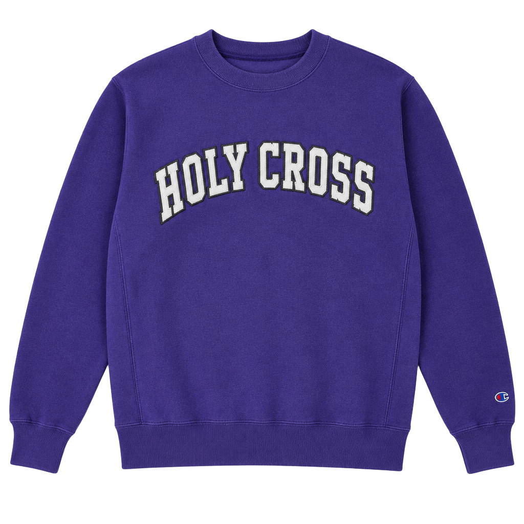 Champion Reverse Weave Holy Cross Sweatshirt Size Small Purple College 1