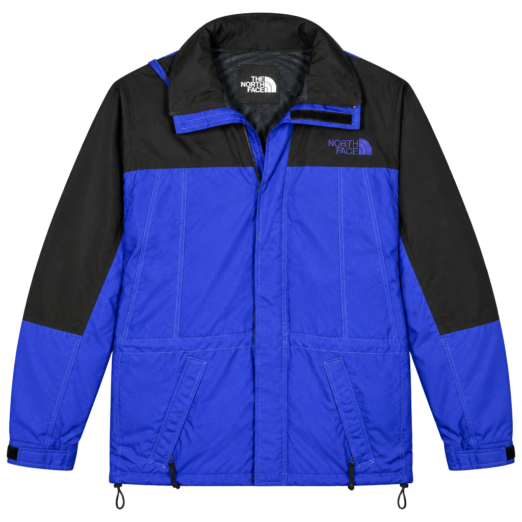The North Face Men’s Medium Blue Black Hooded Jacket Vintage Outdoor Shell 1