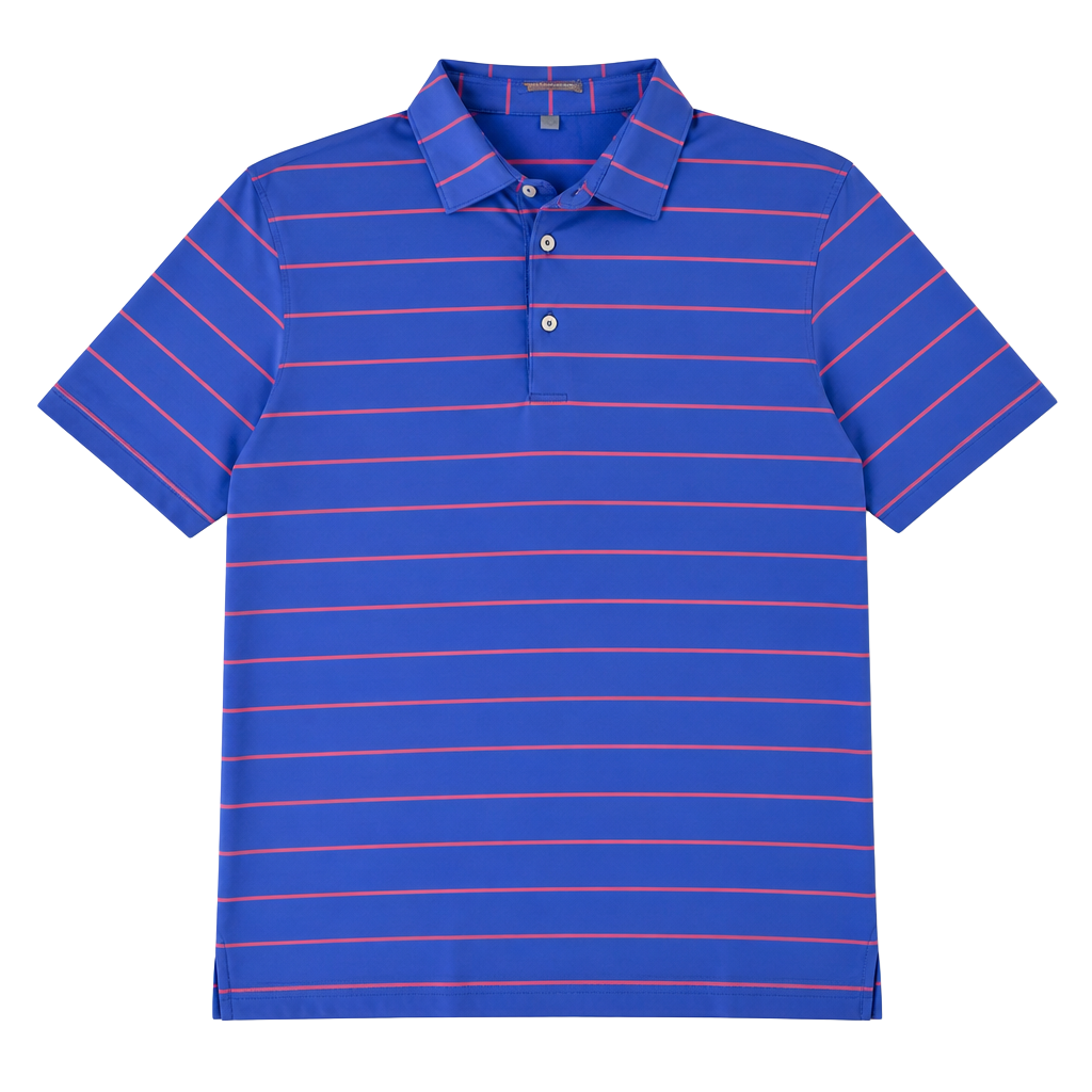 Peter Millar Summer Comfort Polo Shirt Size XL Blue Pink Striped Golf 1