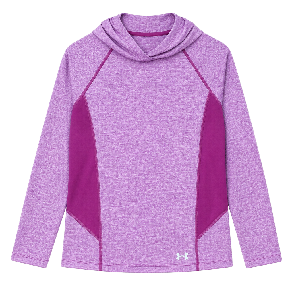 Under Armour Women's HeatGear Fitted Long Sleeve Hoodie Purple Twist 1