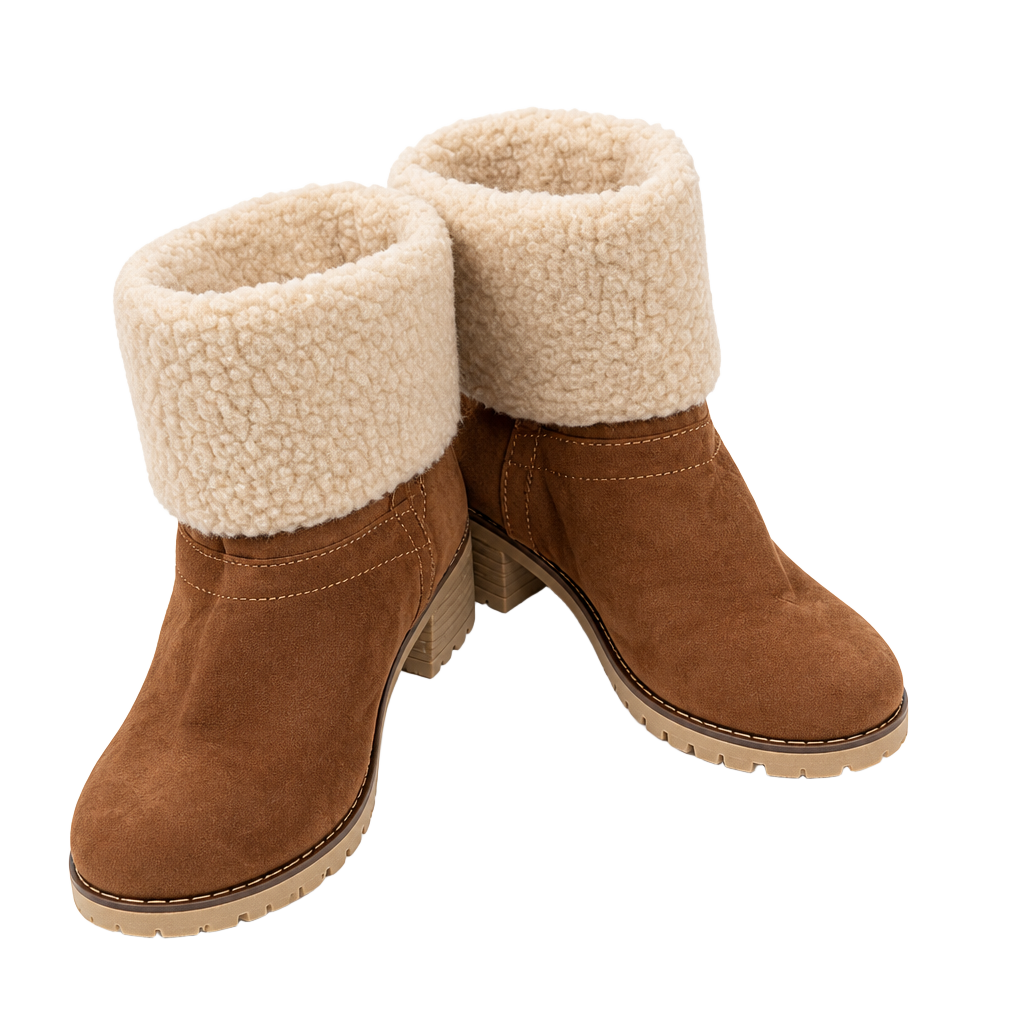Dark Green Round Toe Block Heels Boots – ®, 1