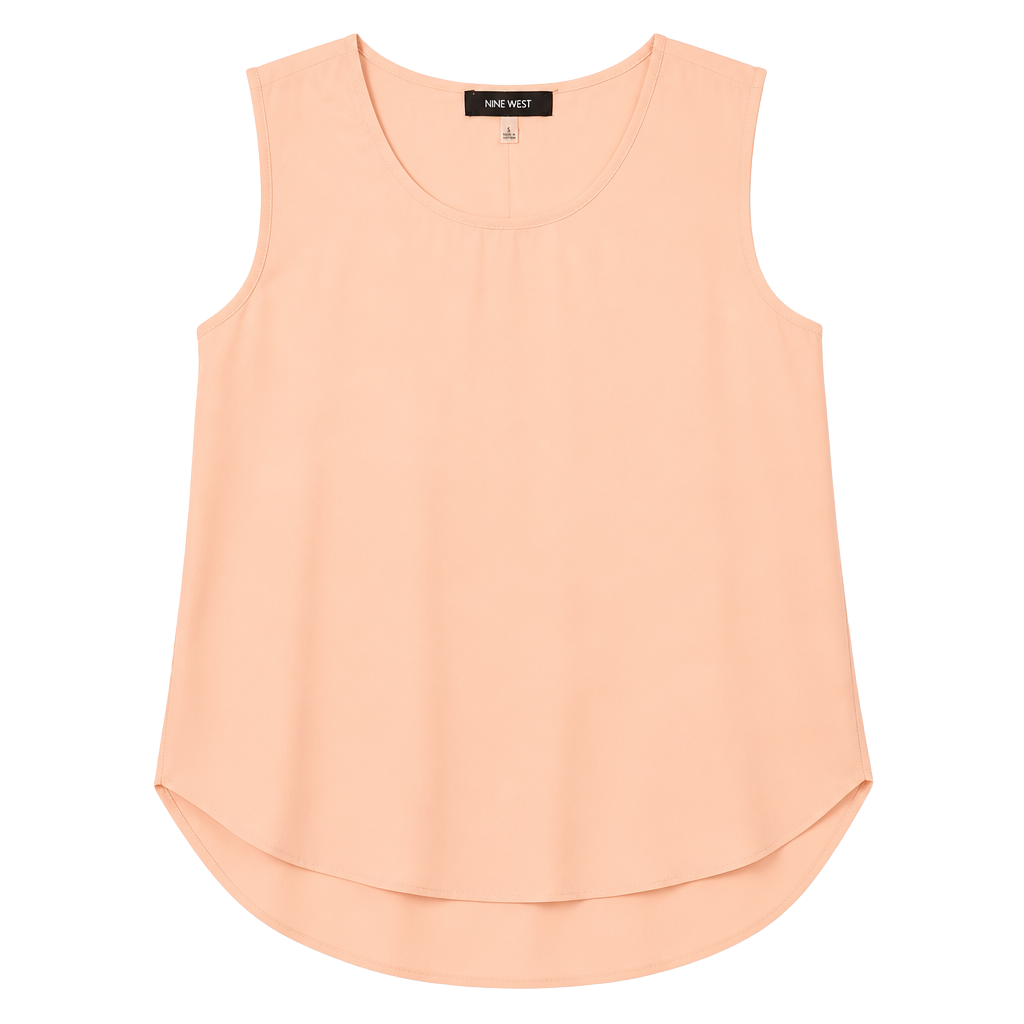 Nine West Peach Keyhole Neck Sleeveless Tank Top 1