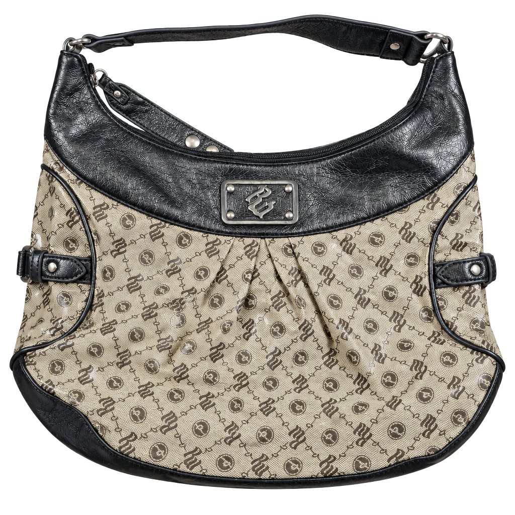 Rocawear Monogram Print Shoulder Bag Metallic Bronze 1