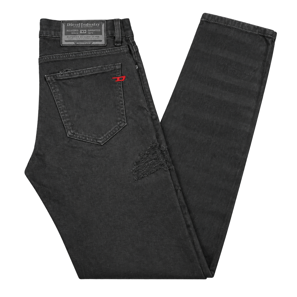 Diesel Slim Distressed Jeans W29 Black Coated Denim 1