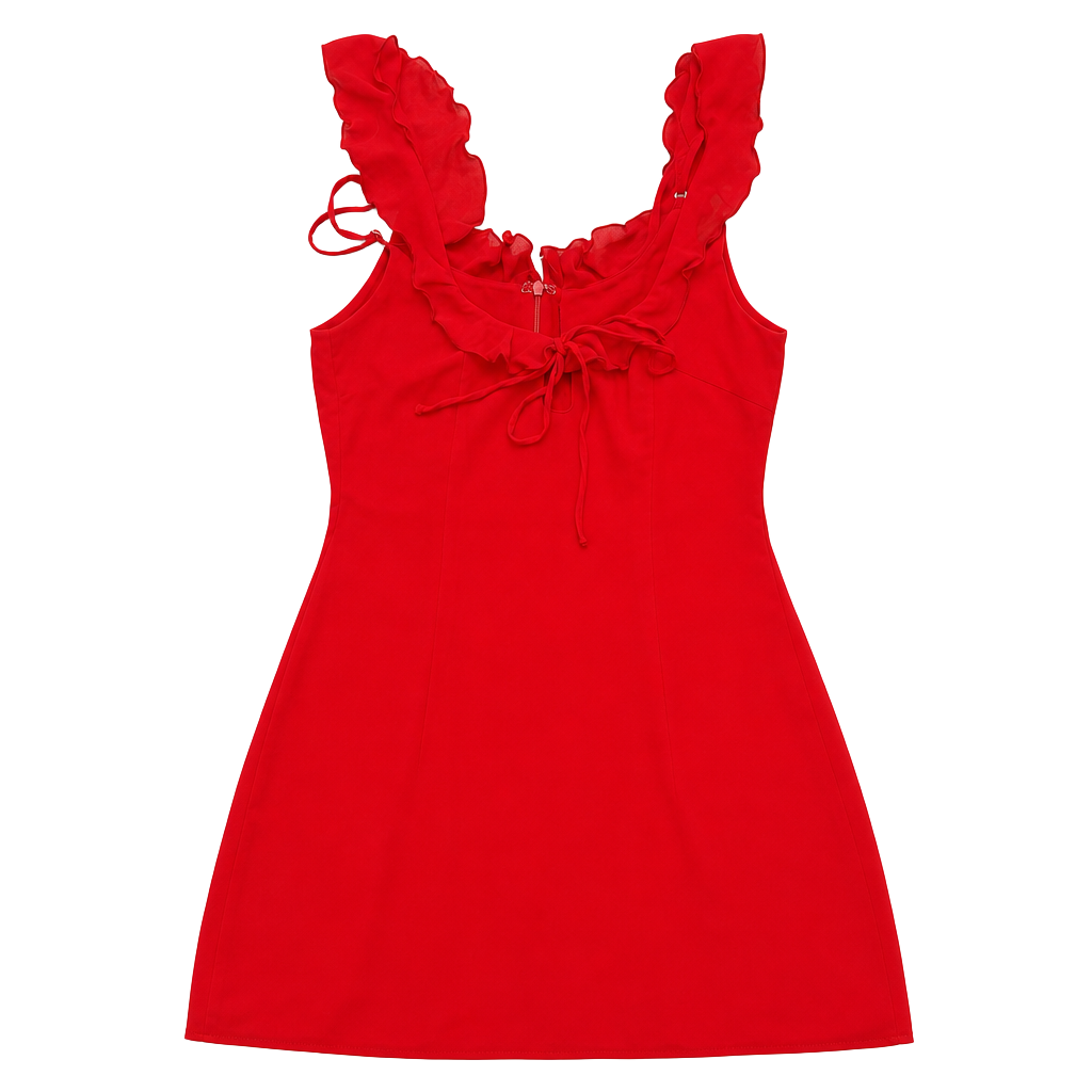 White Fox Boutique Red Ruffle Mini Dress 1