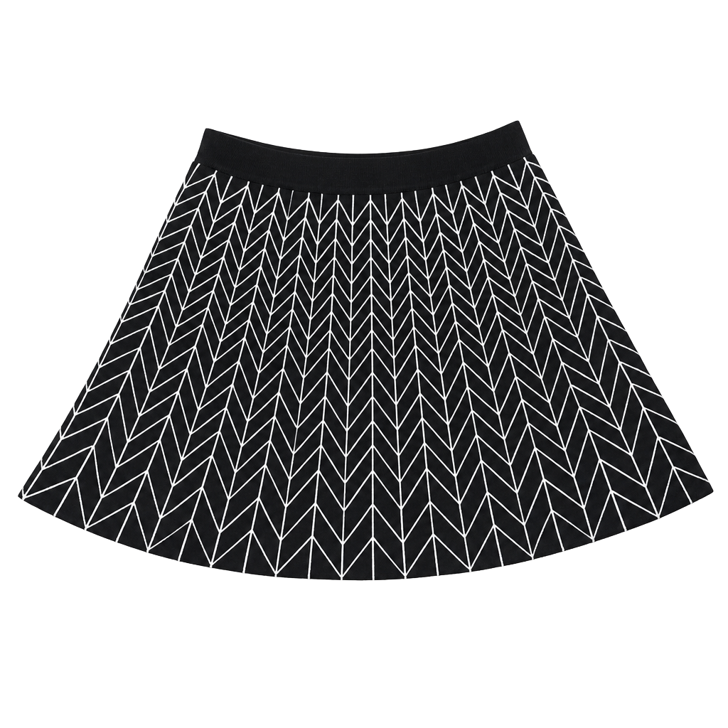 Max Studio Black and White Chevron Knit A-Line Skirt XL 1