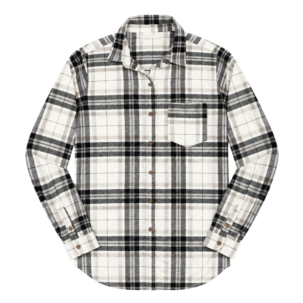 Abercrombie & Fitch Flannel Fall Shirt Black and White Plaid 1