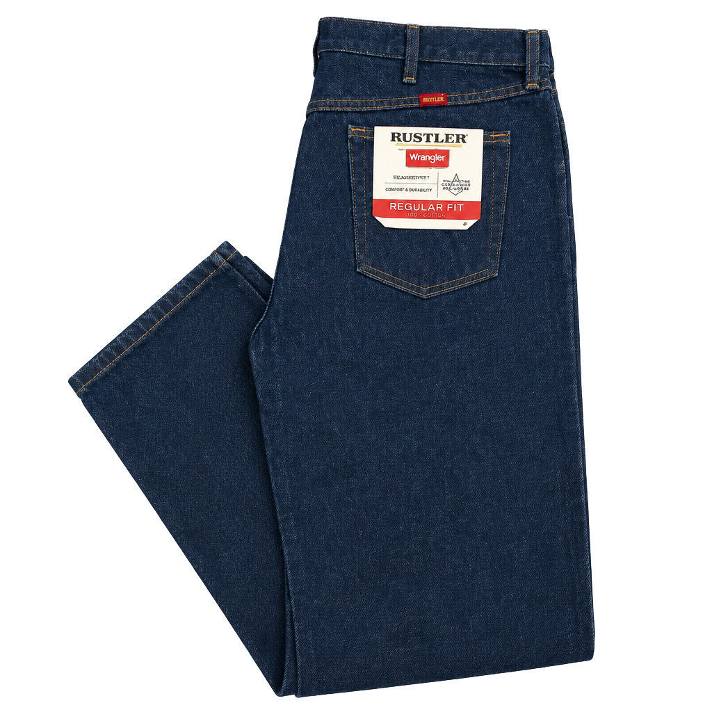 Rustler Regular Fit Straight Leg Jeans Size 40x32 Dark Wash Denim NWT 1