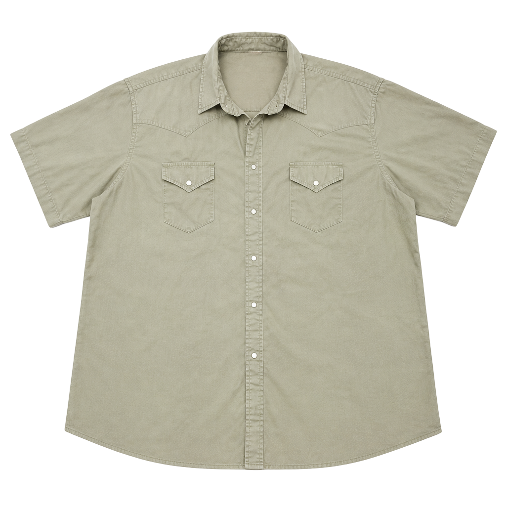 Wrangler Western Fashion Snap Shirt Green Short Sleeve Big 3XL WM978GN 1