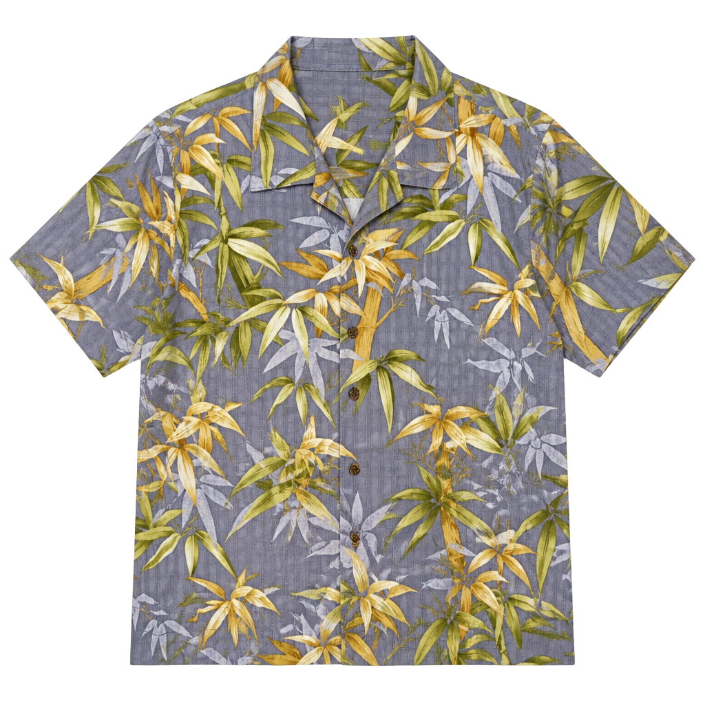 Tommy Bahama Men's 100% Silk Bamboo Leaf Print Short Sleeve Hawaiian Camp Shirt 1