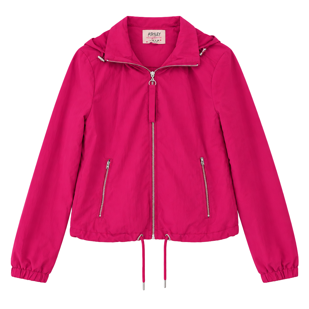 Ashley Jacket Size M Pink Full Zip Utility Collection Hooded 1