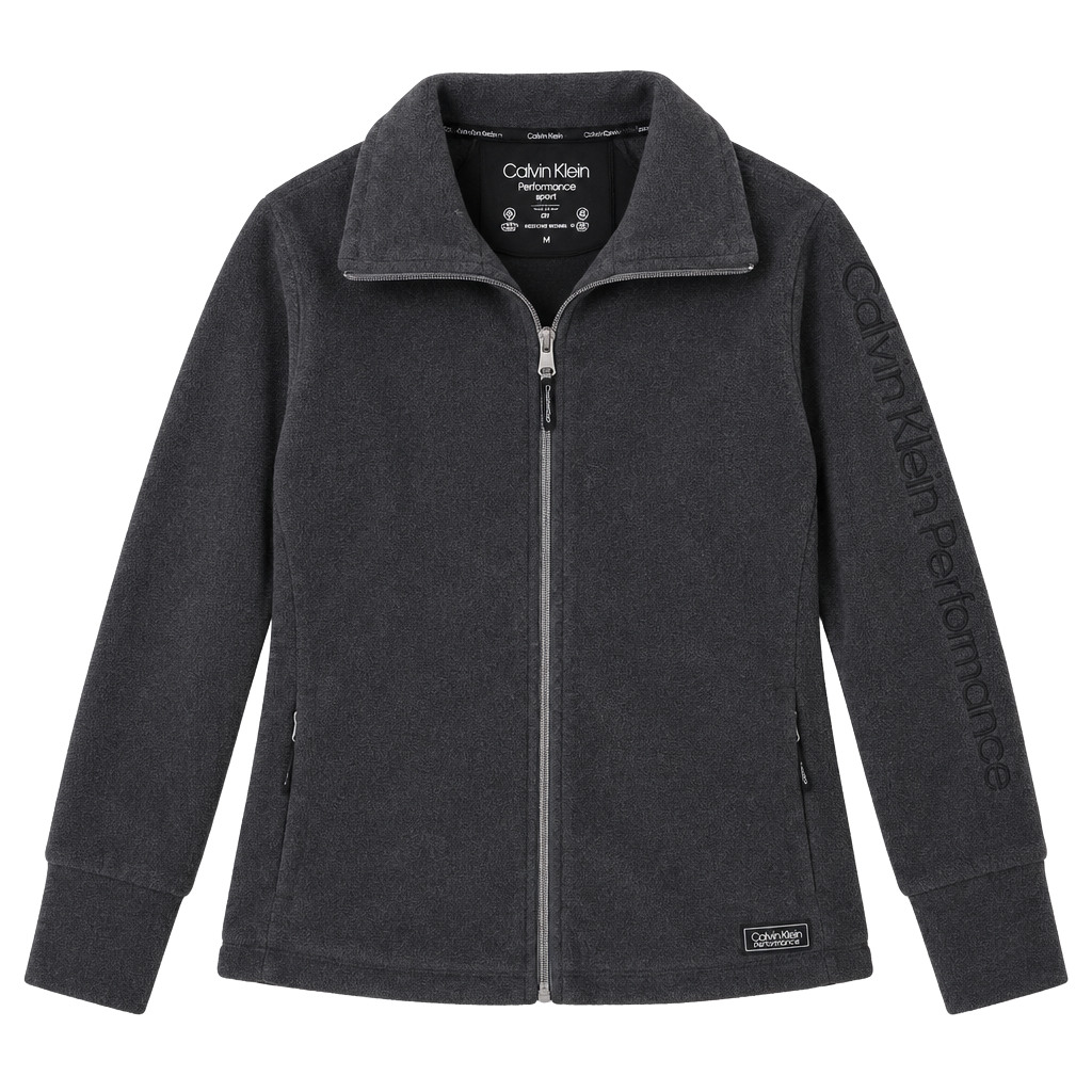 Calvin Klein Performance Fleece Jacket Size S Gray Full Zip 1