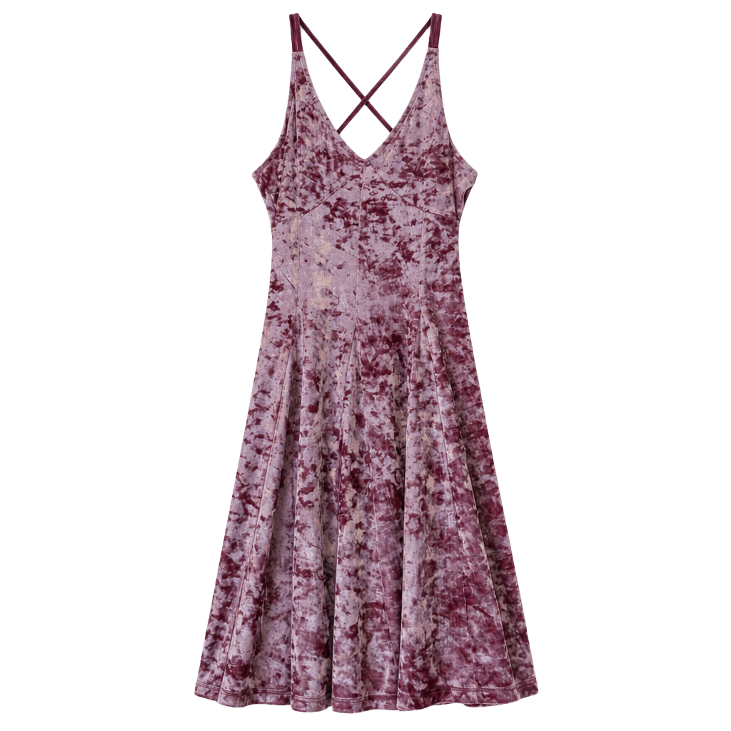 American Eagle Outfitters Dress Sz M Crushed Velour Skater Mini ..., 1