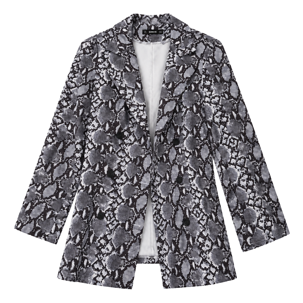 SHEIN Snake Print Double Breasted Blazer 1