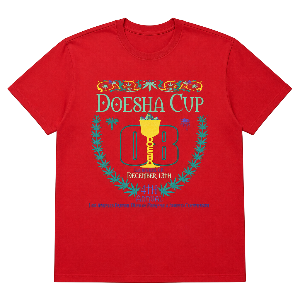 Vintage 4th Annual Doesha Cup Los Angeles T-Shirt Red Graphic Tee 1