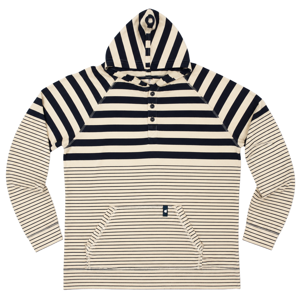 Element Striped Long Sleeve Henley Hoodie Size L 1