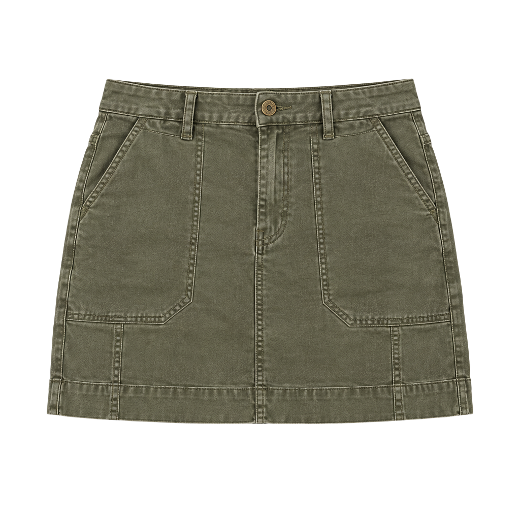 Chico's Skort Size 1 Olive Green Utility Cargo Mini Skirt 1