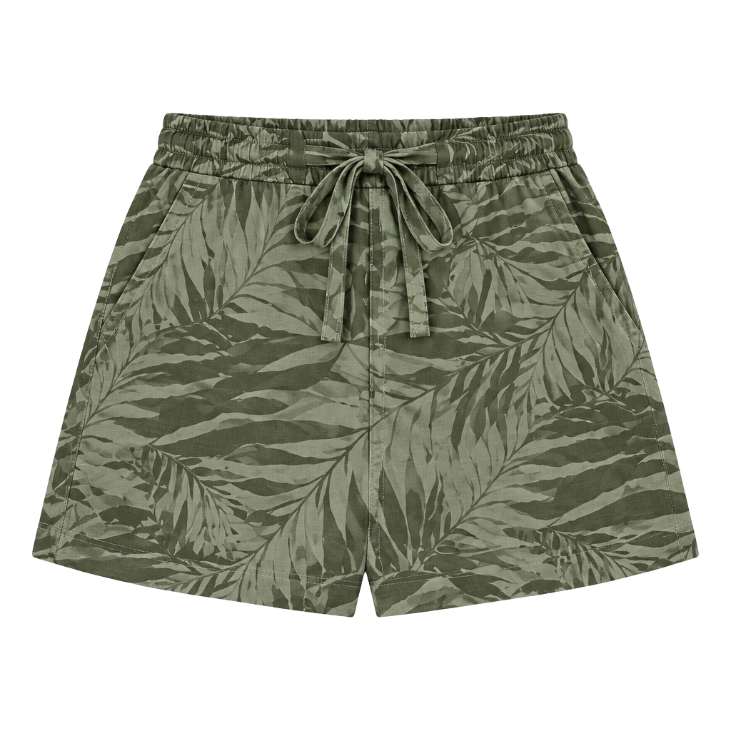 Nicole Miller New York Palm Print Skort Size S Green Lyocell 1