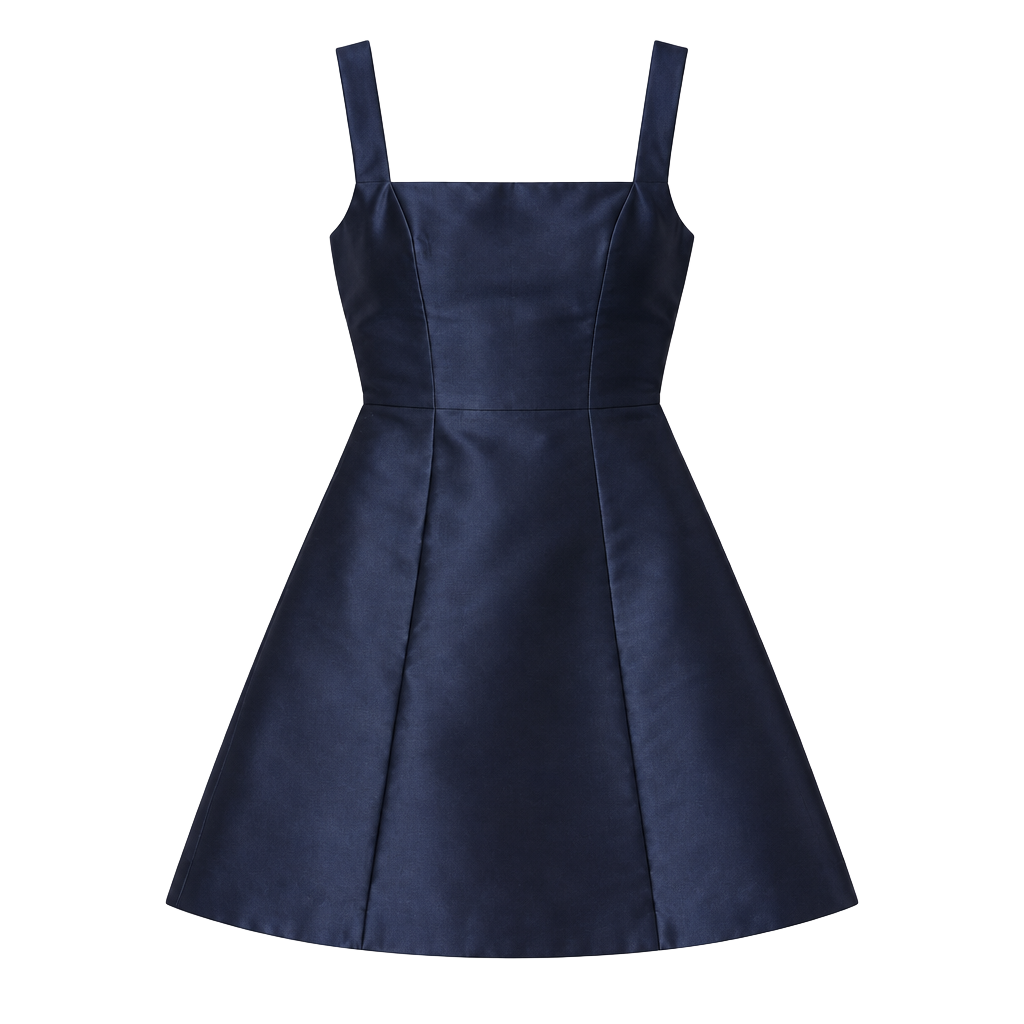 Aria Dress Size 16 Navy Blue Square Neck Mini Fit Flare 1