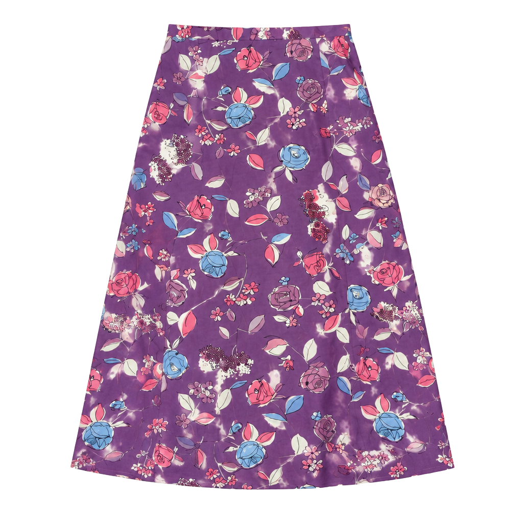 Pendleton Floral Skirt Size 14 Purple Midi 1