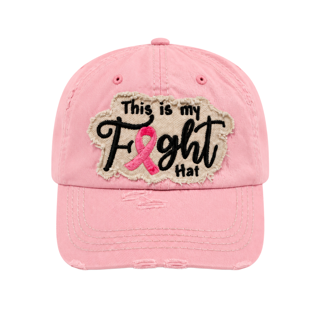 kbethos This Is My Fight Hat Breast Cancer Awareness distressed baseball cap 1