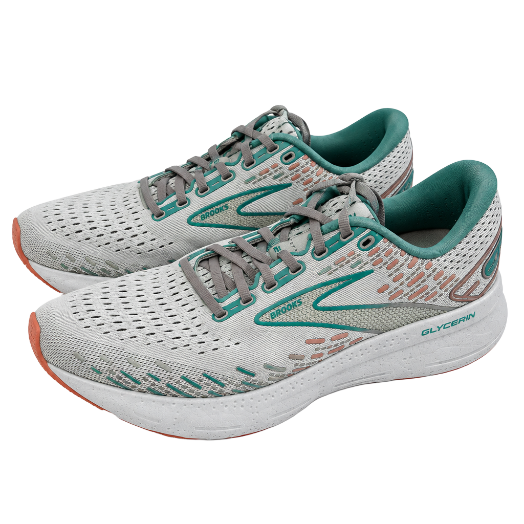 Brooks Glycerin 20 Running Shoes Grey Teal Coral 1