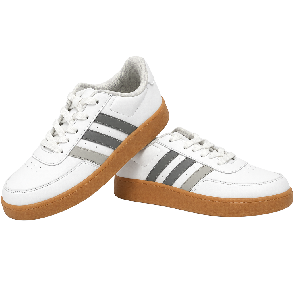 Adidas Breaknet 2.0 K Size 4.5 White Grey Gum Lifestyle Court Shoes 1