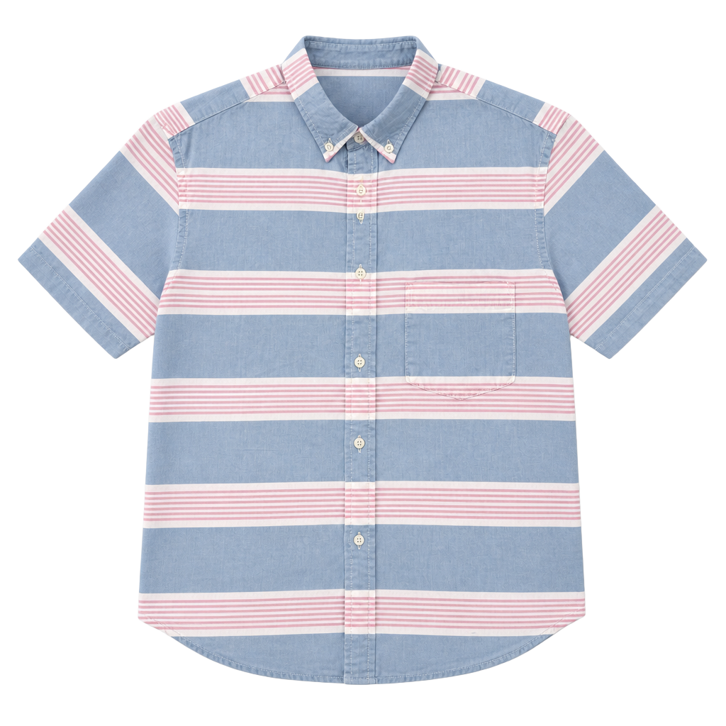 Old Navy The Classic Shirt Slim Fit Short Sleeve Button Down Striped Shirt 1