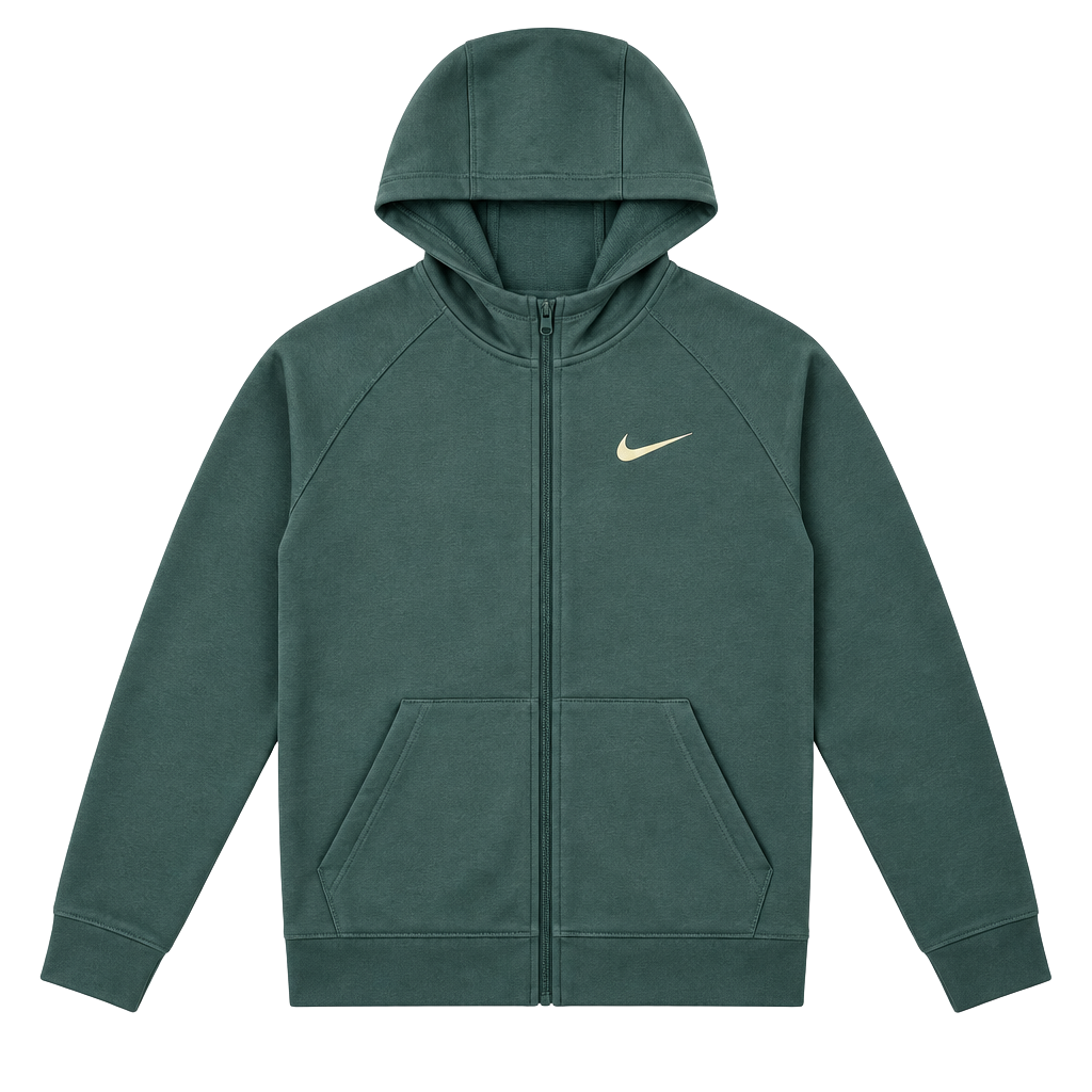 Nike Dri-Fit Pullover Hoodie Size M Green Fleece Sweatshirt 1