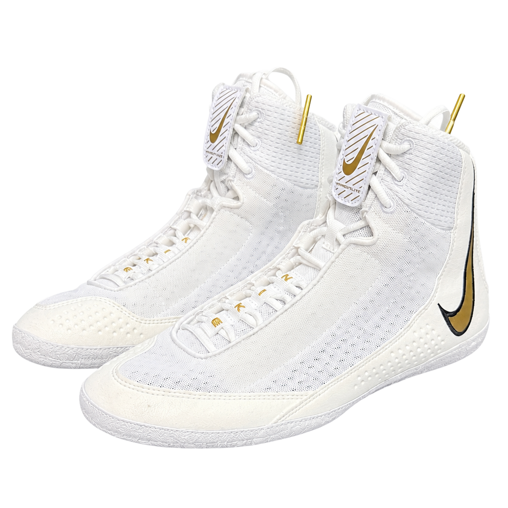 Nike Inflict 4 Wrestling Shoes Size 11 White Gold 1