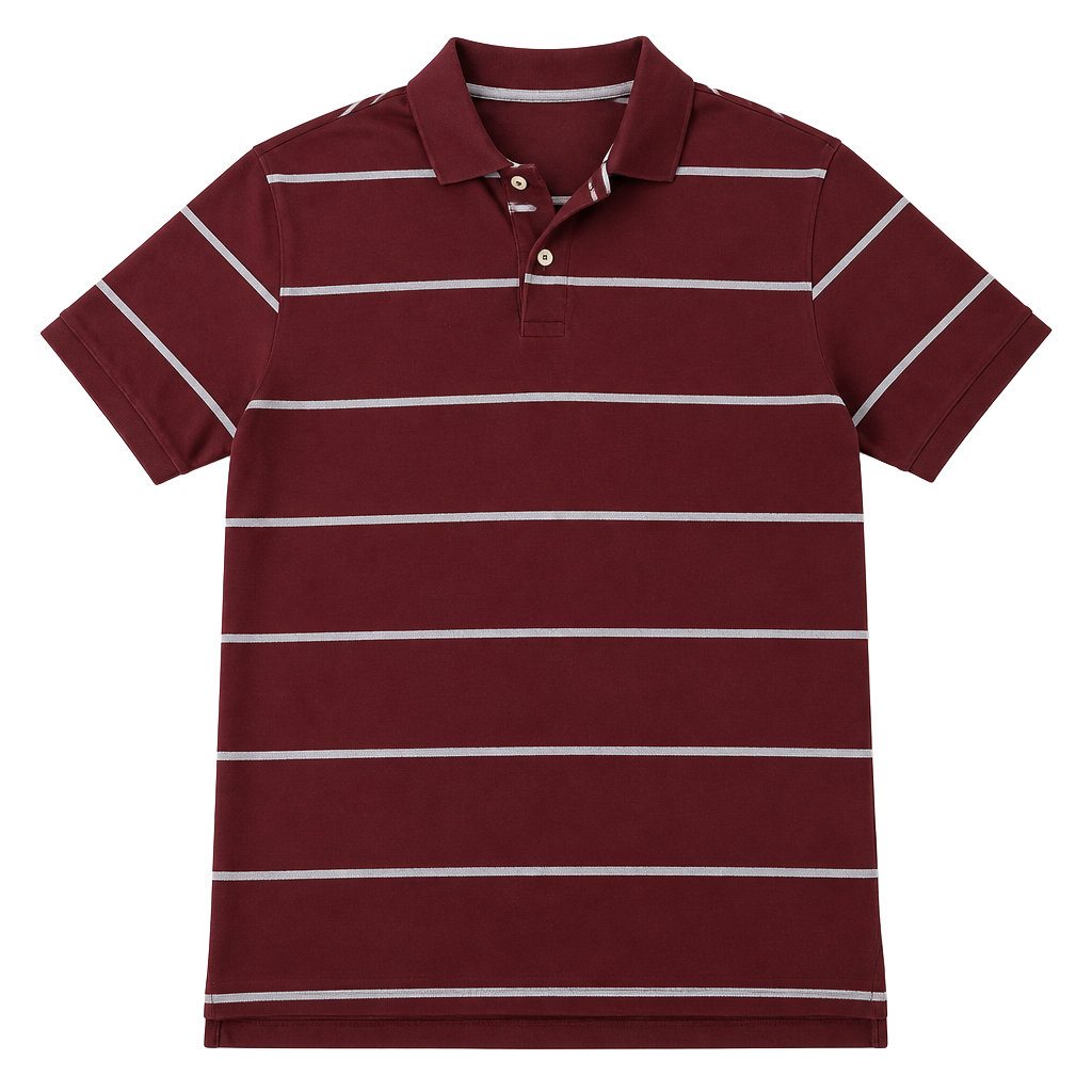 Gap Classic Fit Striped Polo Shirt Maroon Size XL 1
