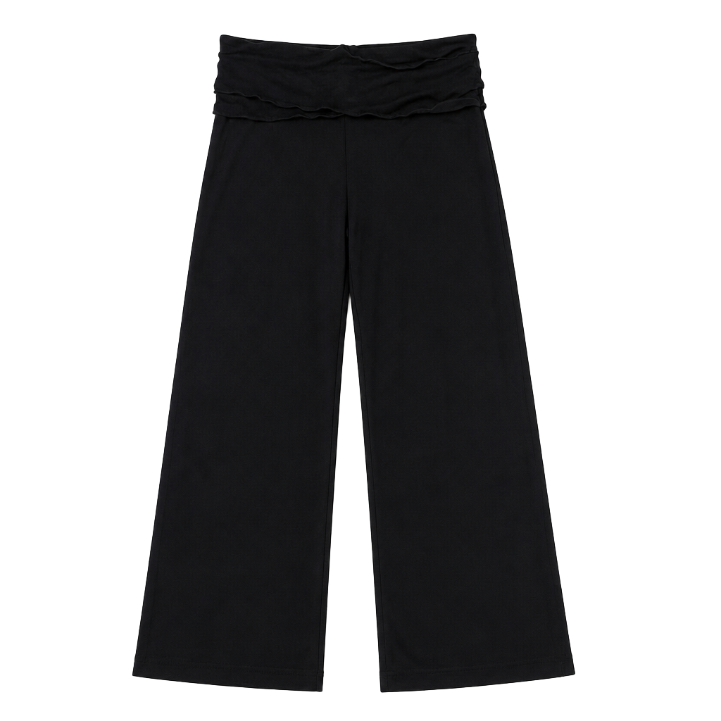 EDIKTED Wide Leg Foldover Pants (Women) 1