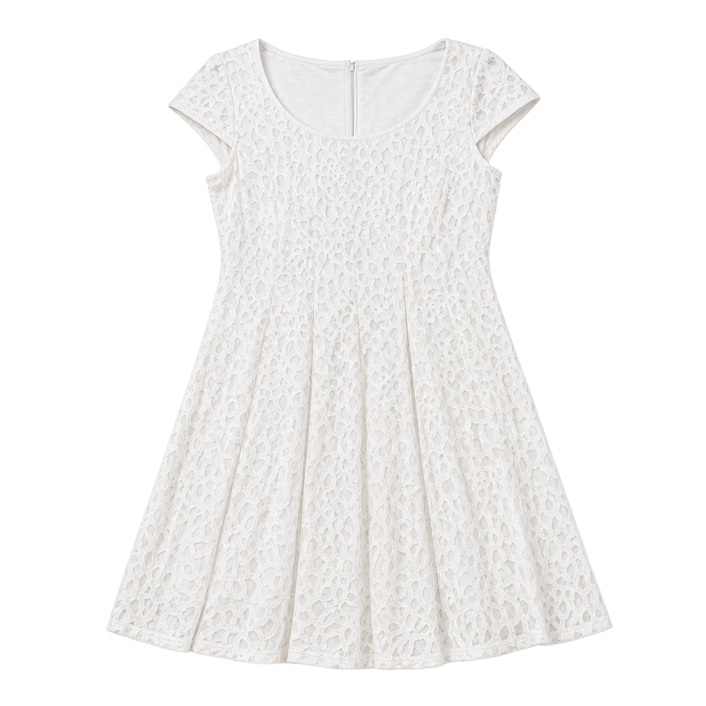 Karl Lagerfeld Paris Laser-Cut Lace Fit & Flare Dress 1