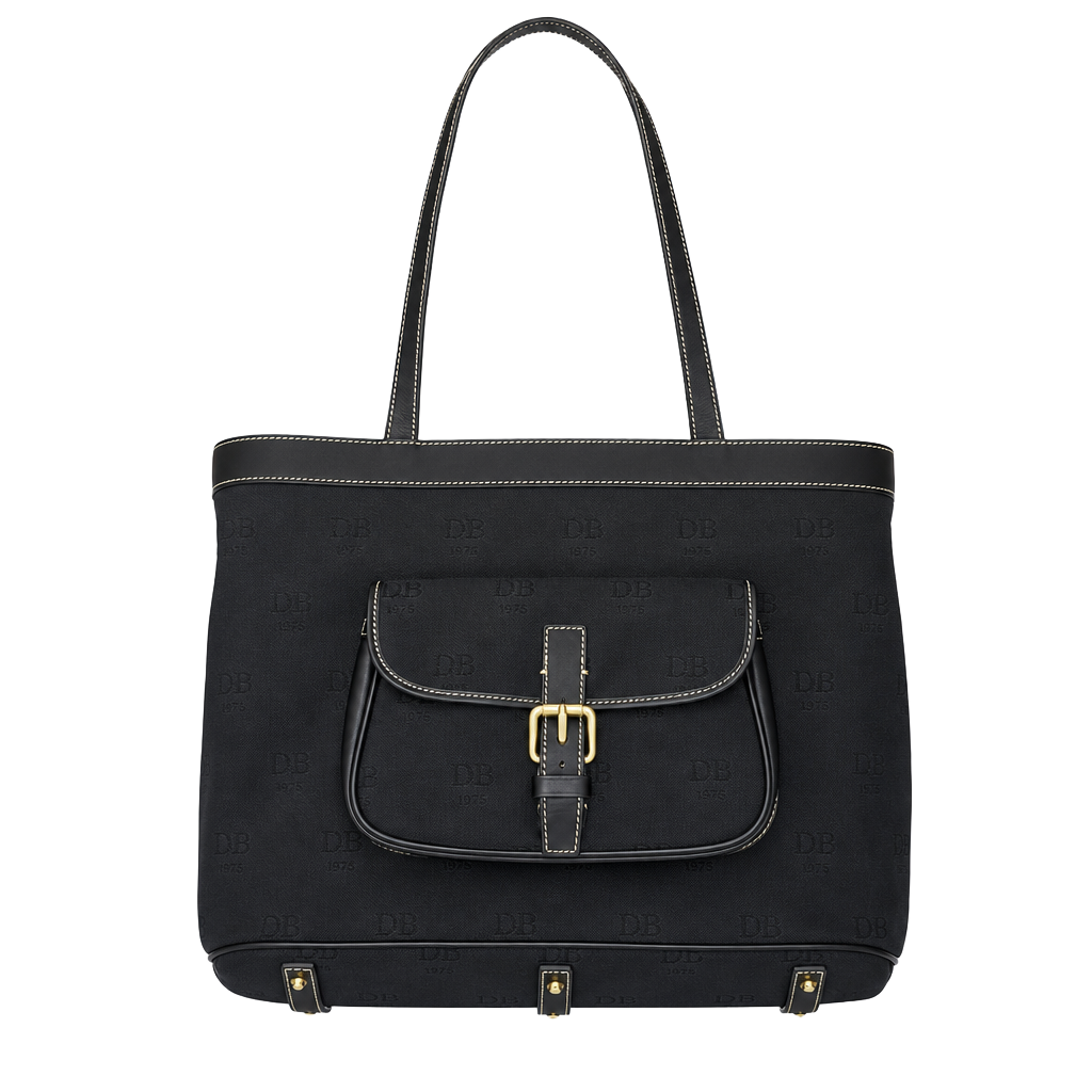 Dooney & Bourke Black Signature East/West Canvas Shoulder Bag 1