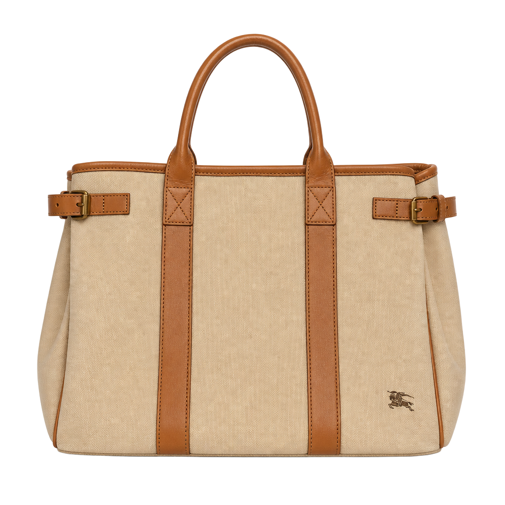 Burberry Authenticated Blue Label Canvas Tote Bag 1