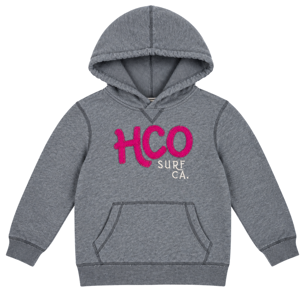 Hollister Hoodie Sweatshirt Size L Grey Pink Surf Co. Logo Y2K 1
