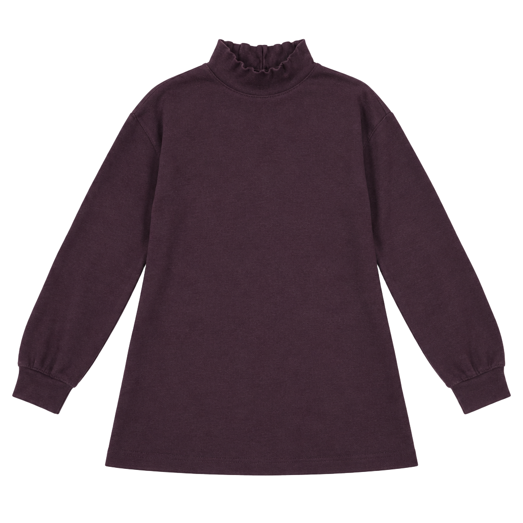 Lands' End Mock Neck Sweatshirt Size S Maroon Long Sleeve Cotton 1