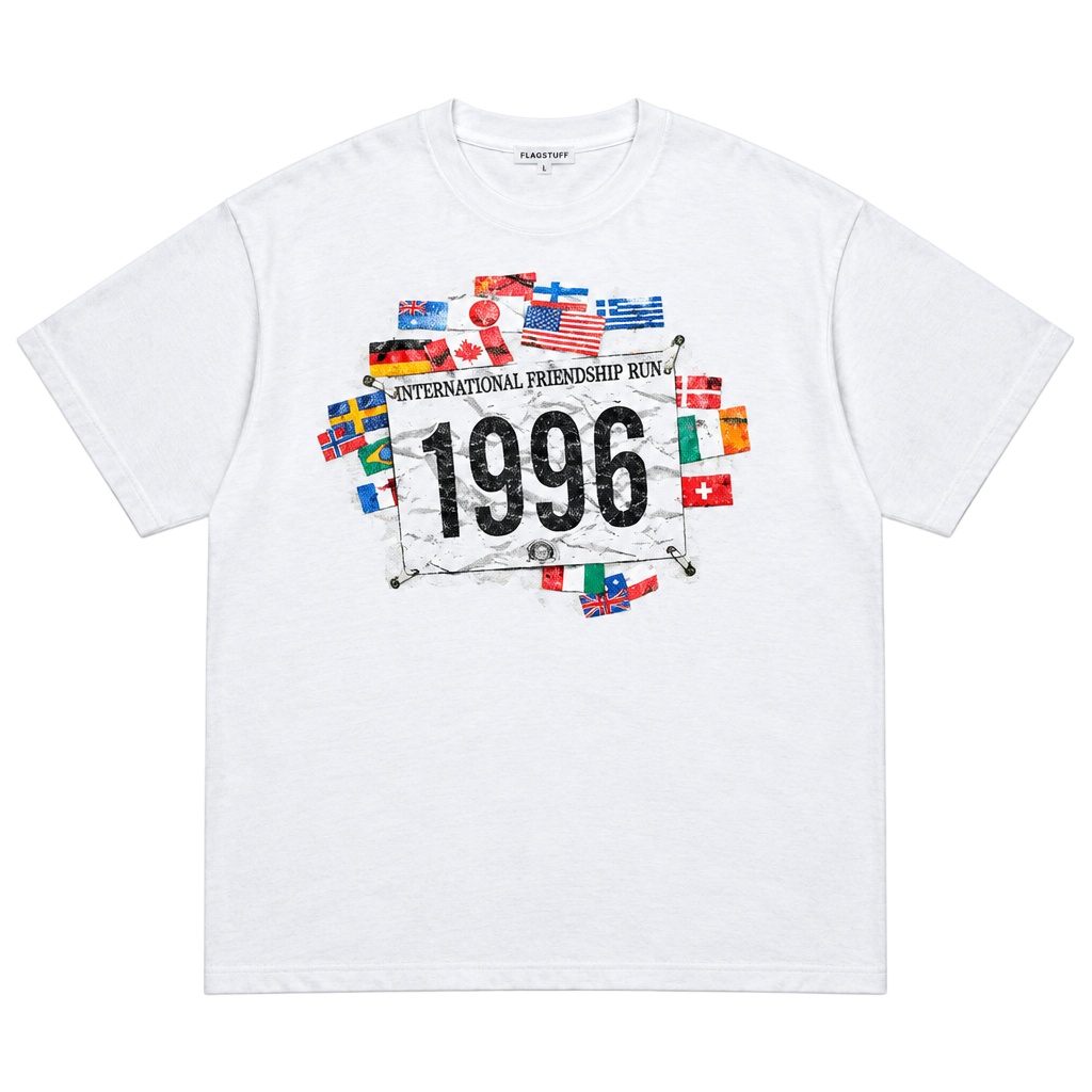 Adidas International Friendship Run 1996 T-Shirt Size XL Vintage White 1