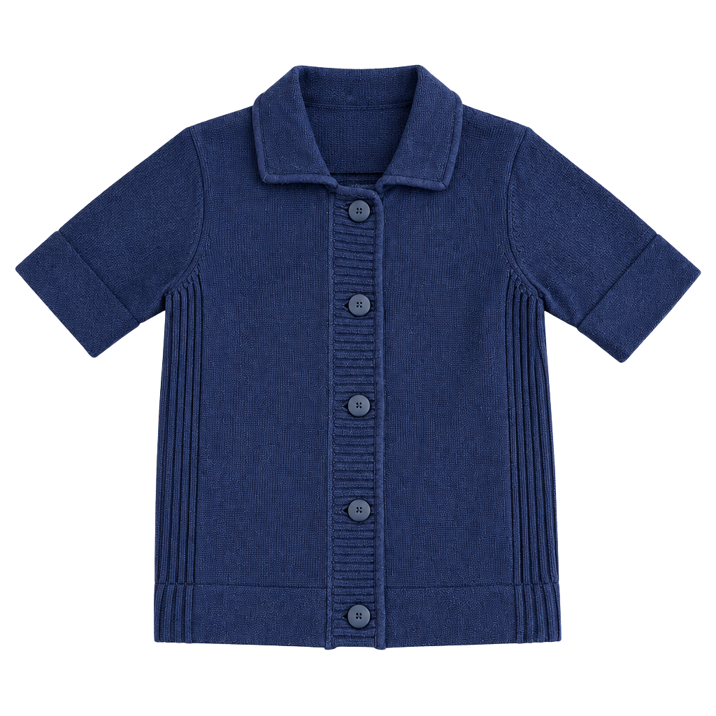 Coldwater Creek Blue Ribbed Knit Cardigan Sweater Size M 1