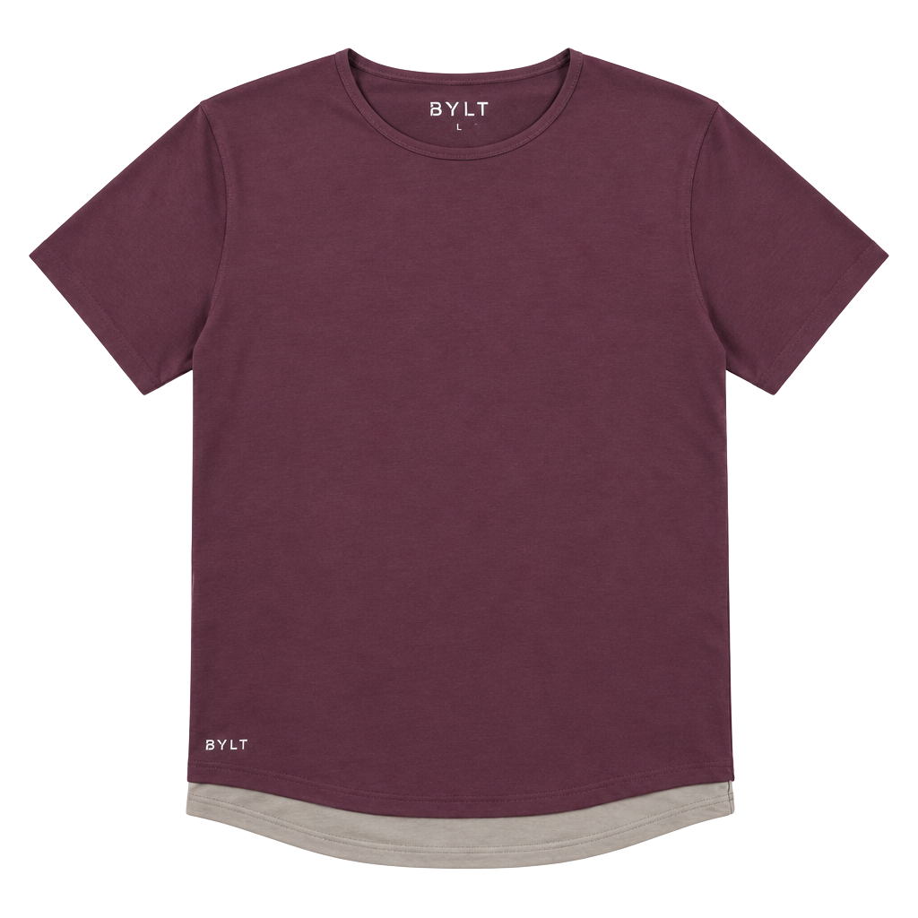 Bylt Drop Cut S/S Lux T-Shirt Size L Burgundy Short Sleeve 1