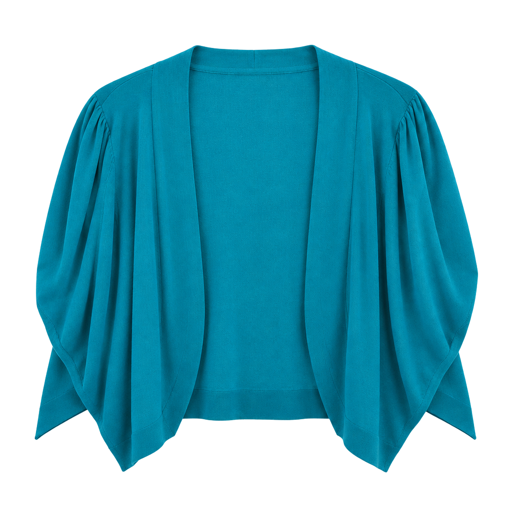 Cupio Open Front Cardigan Size L Teal Blue Rayon Knit Sweater 1