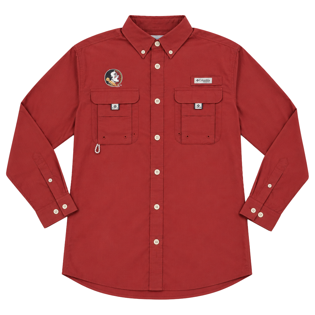 Columbia PFG Bahama Long-Sleeve Florida State Shirt Red 1