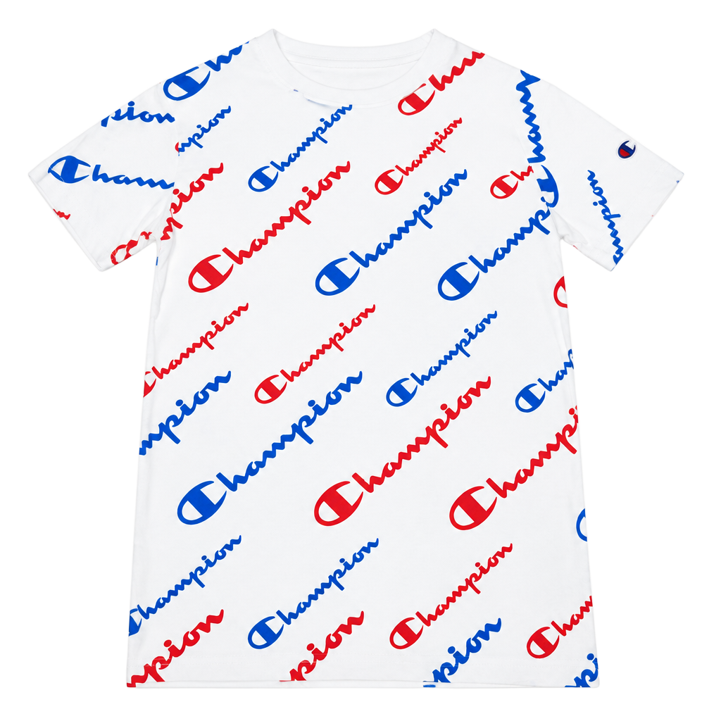 Champion All-Over Logo T-Shirt Size S White 1