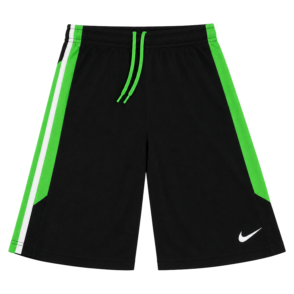 Nike Dri-Fit Athletic Shorts Size L Black Green 1