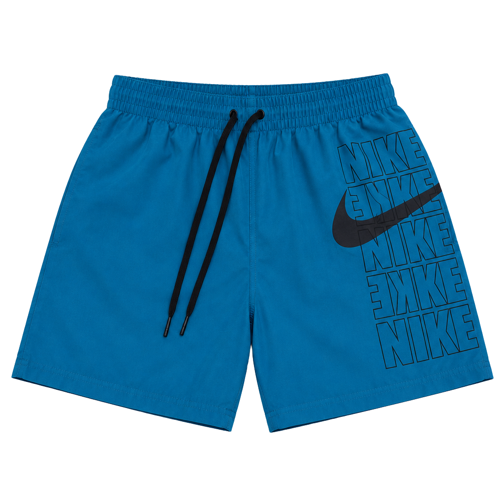 Nike Swim Shorts Size M Blue Logo Graphic Drawstring 1