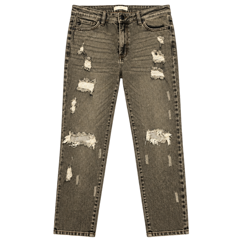 Women's Skinny Jeans Size 11/12 DISTRESSED Holes Dark Wash, Stretchy, Denim 1