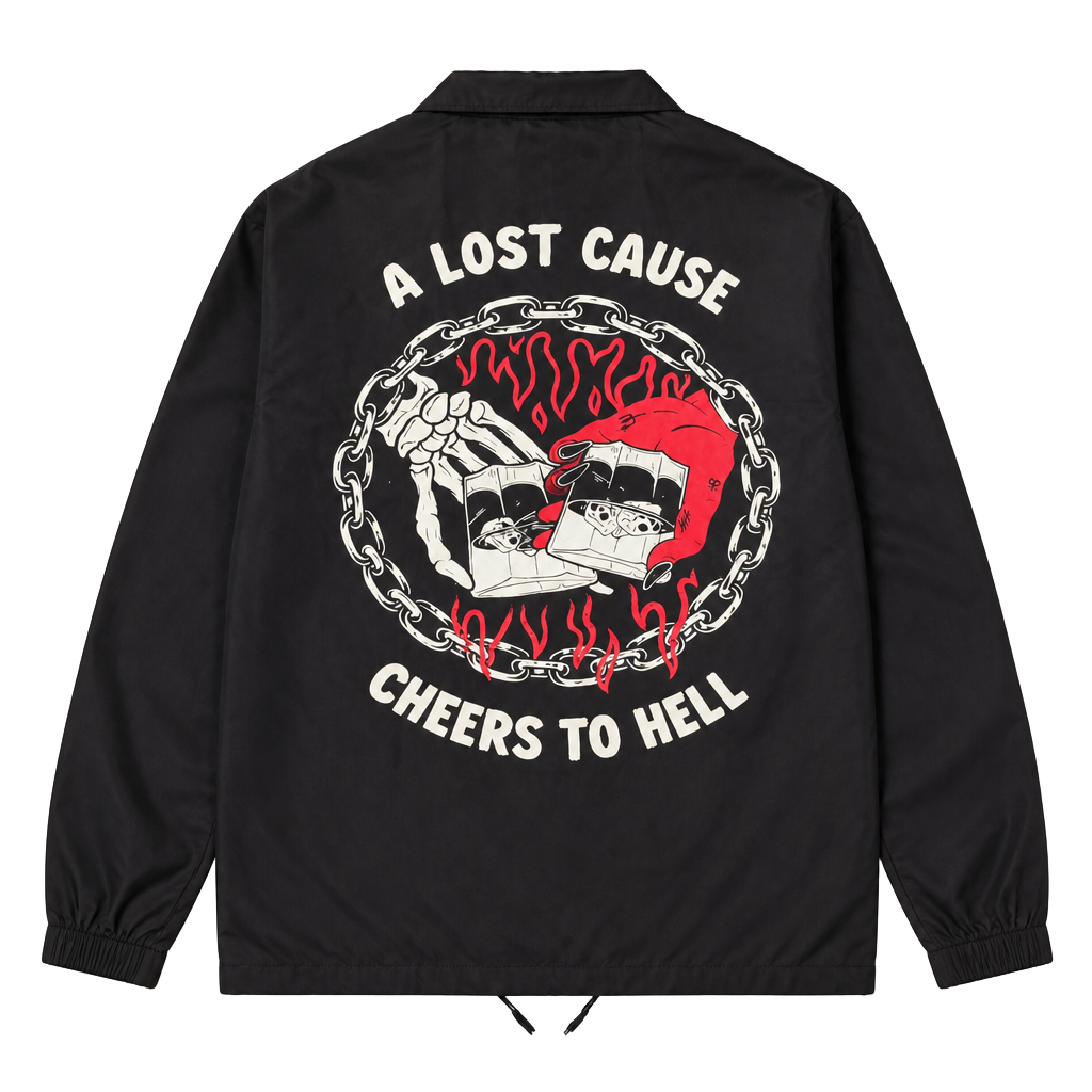 A Lost Cause Cheers To Hell Black Coaches Jacket 1