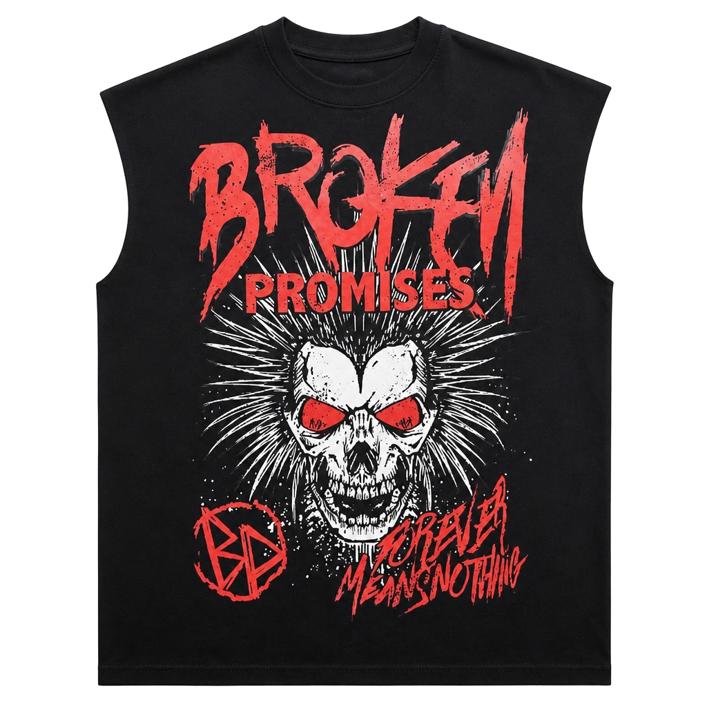 Broken Promises Widows Peak Black Muscle Tank Top 1